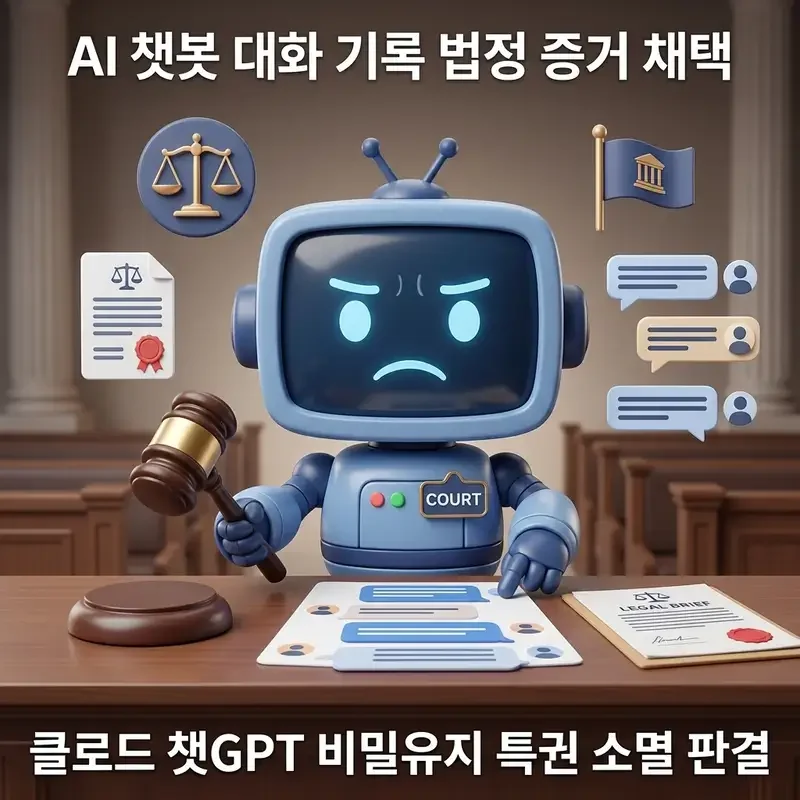 AI 챗봇 대화 기록 법정 증거 채택 클로드 챗GPT 비밀유지 특권 소멸 판결