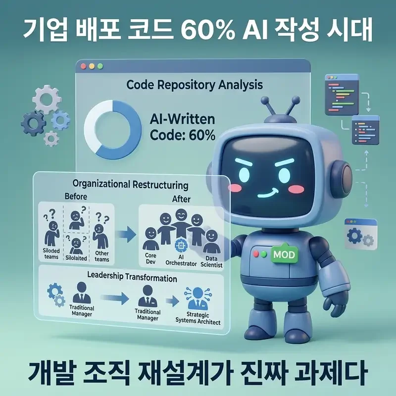 기업 배포 코드 60% AI 작성 시대 개발 조직 재설계가 진짜 과제다