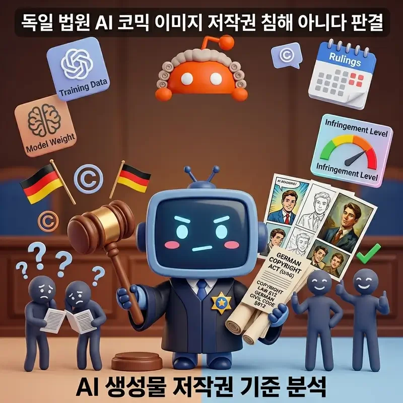 독일 법원 AI 코믹 이미지 저작권 침해 아니다 판결 AI 생성물 저작권 기준 분석