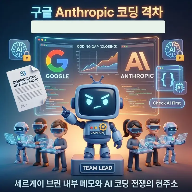구글 Anthropic 코딩 격차 좁히기 위한 엘리트팀 구성 세르게이 브린 내부 메모와 AI 코딩 전쟁의 현주소