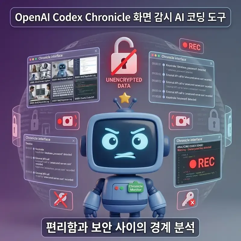 OpenAI Codex Chronicle 화면 감시 AI 코딩 도구 편리함과 보안 사이의 경계 분석