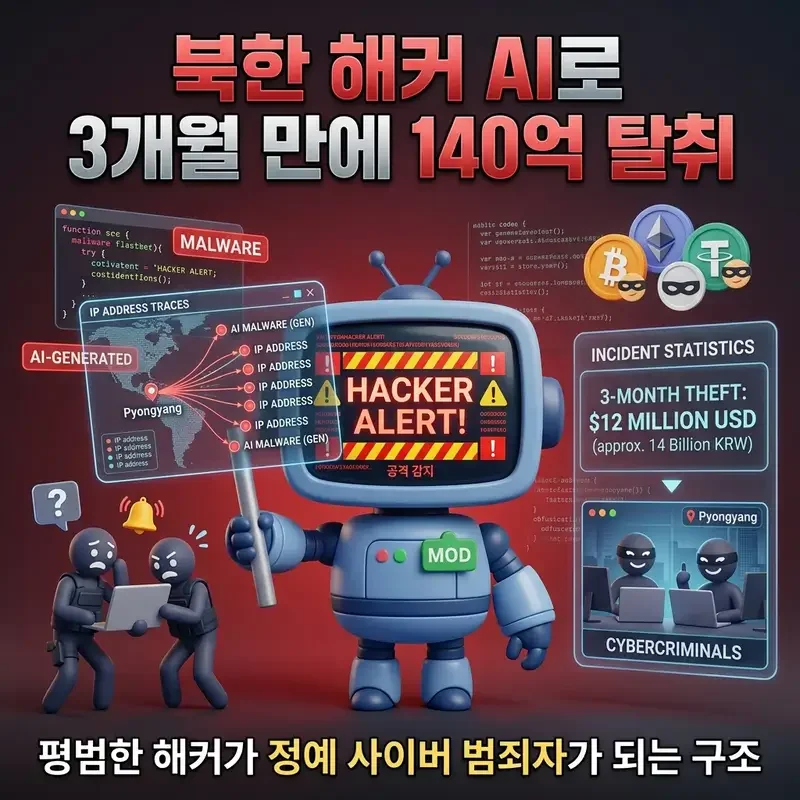 북한 해커 AI로 3개월 만에 140억 탈취 평범한 해커가 정예 사이버 범죄자가 되는 구조
