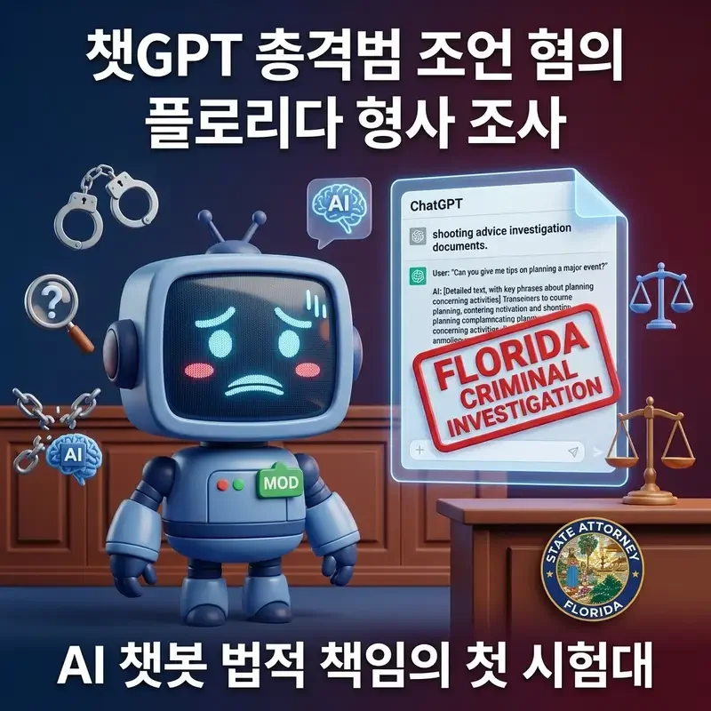 챗GPT 총격범 조언 혐의 플로리다 형사 조사 AI 챗봇 법적 책임의 첫 시험대