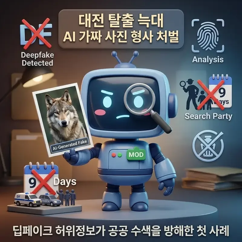 대전 탈출 늑대 AI 가짜 사진 형사 처벌 딥페이크 허위정보가 공공 수색을 방해한 첫 사례