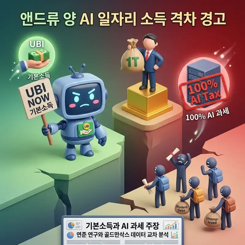 앤드루 양 AI 일자리 소득 격차 경고 기본소득과 AI 과세 주장 연준 연구와 골드만삭스 데이터 교차 분석