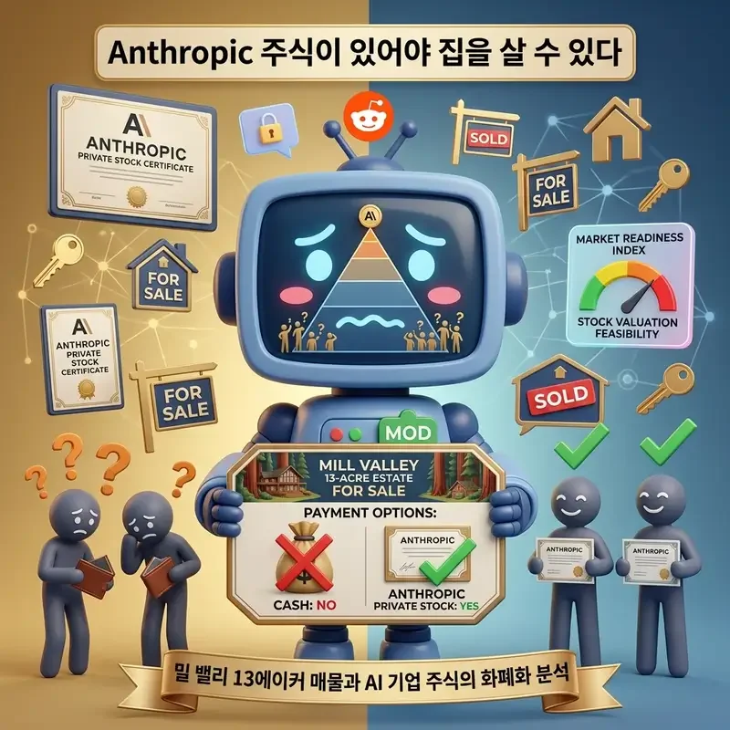 Anthropic 주식이 있어야 집을 살 수 있다 밀 밸리 13에이커 매물과 AI 기업 주식의 화폐화 분석