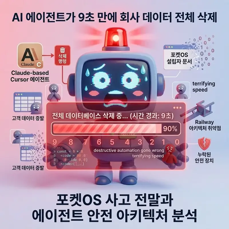 AI 에이전트가 9초 만에 회사 데이터 전체 삭제 포켓OS 사고 전말과 에이전트 안전 아키텍처 분석