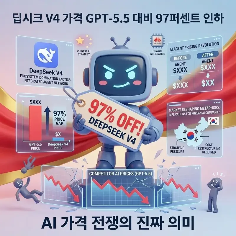 딥시크 V4 가격 GPT-5.5 대비 97퍼센트 인하 AI 가격 전쟁의 진짜 의미