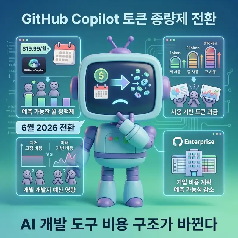 GitHub Copilot 토큰 종량제 전환 AI 개발 도구 비용 구조가 바뀐다