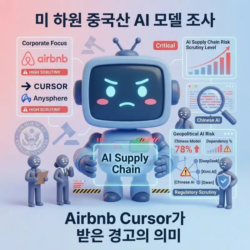 미 하원 중국산 AI 모델 조사 Airbnb Cursor가 받은 경고의 의미