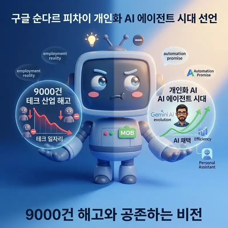 구글 순다르 피차이 개인화 AI 에이전트 시대 선언 9000건 해고와 공존하는 비전