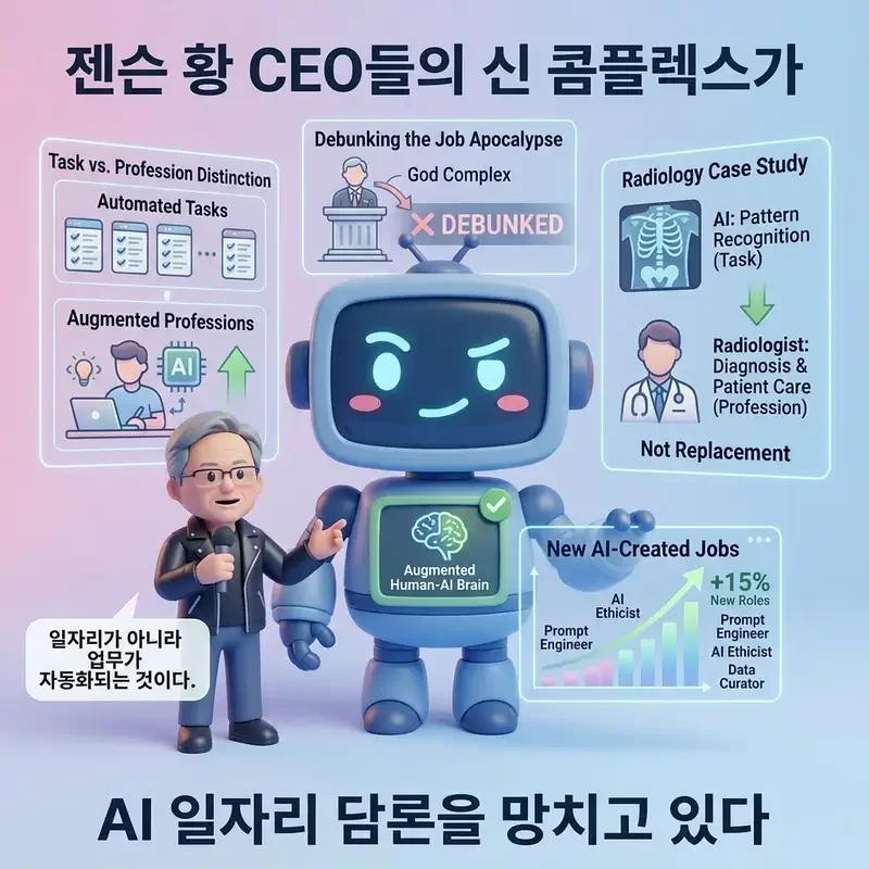 젠슨 황 CEO들의 신 콤플렉스가 AI 일자리 담론을 망치고 있다