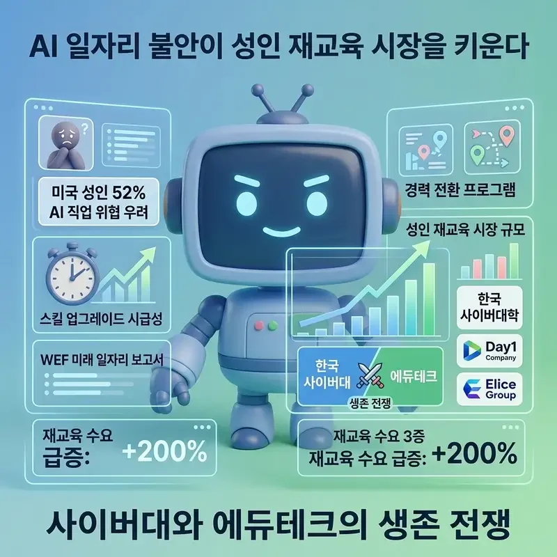 AI 일자리 불안이 성인 재교육 시장을 키운다 사이버대와 에듀테크의 생존 전쟁