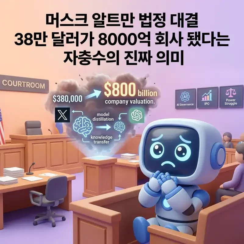 머스크 알트만 법정 대결 38만 달러가 8000억 회사 됐다는 자충수의 진짜 의미