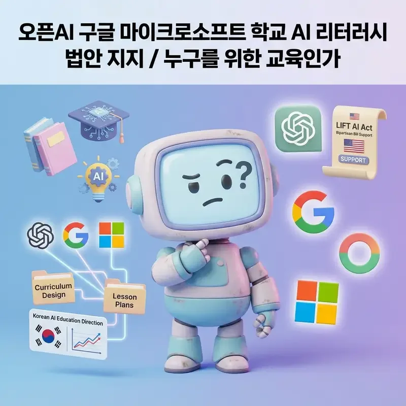 오픈AI 구글 마이크로소프트 학교 AI 리터러시 법안 지지 누구를 위한 교육인가