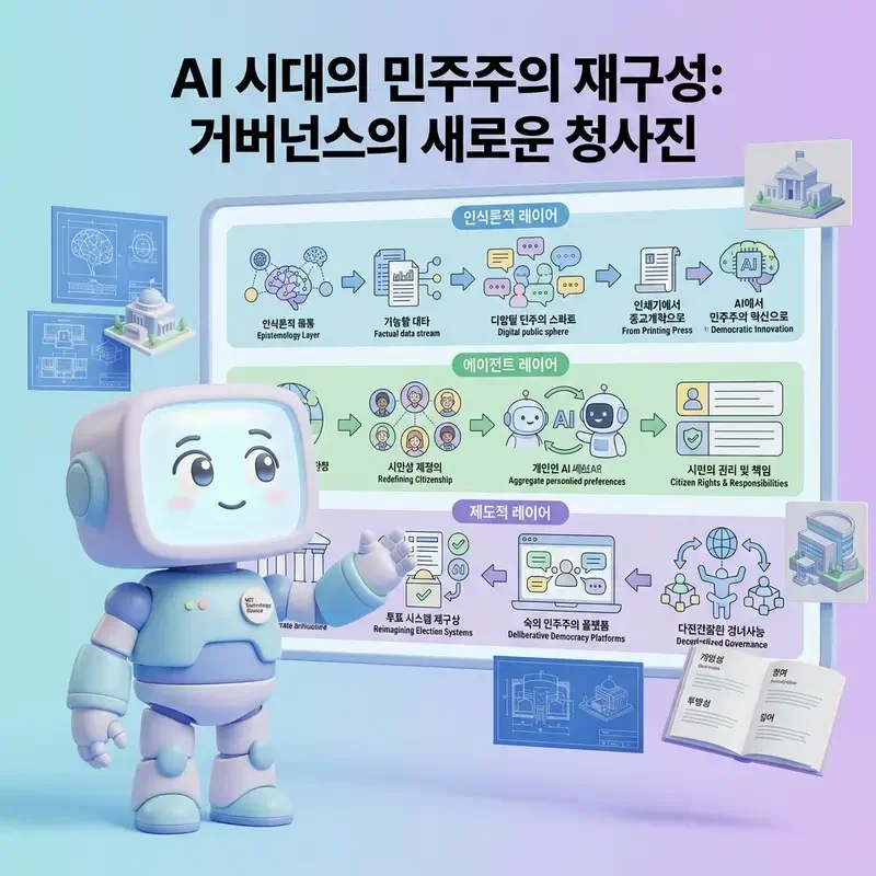 AI가 민주주의를 바꾼다 MIT 청사진 인식론 에이전트 제도 3개 레이어에서 민주주의를 재설계하라
