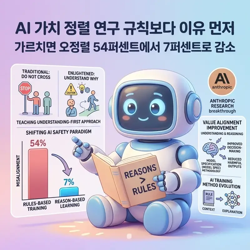 AI 가치 정렬 연구 규칙보다 이유 먼저 가르치면 오정렬 54퍼센트에서 7퍼센트로 감소