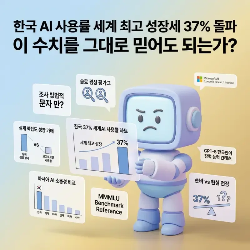 한국 AI 사용률 세계 최고 성장세 37% 돌파 이 수치를 그대로 믿어도 되는가