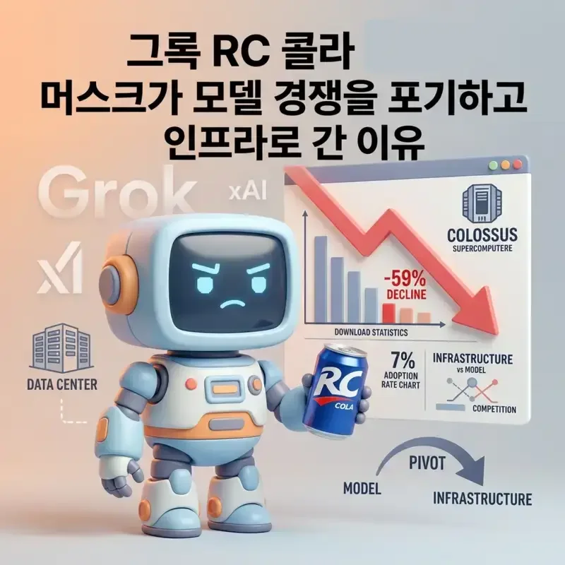 그록 RC 콜라 전락 머스크가 모델 경쟁을 포기하고 인프라로 간 이유