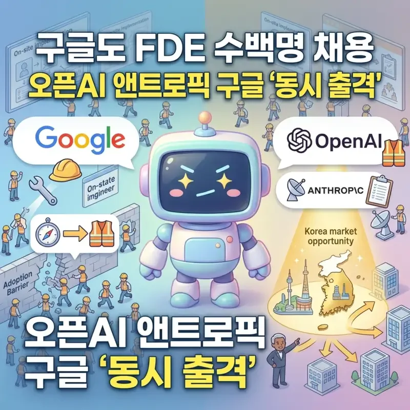 구글도 FDE 수백명 채용 오픈AI 앤트로픽 구글 동시에 현장 도입 전쟁 돌입