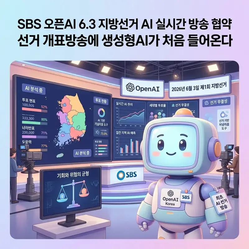 SBS 오픈AI 6.3 지방선거 AI 실시간 방송 협약 선거 개표방송에 생성형 AI가 처음 들어온다