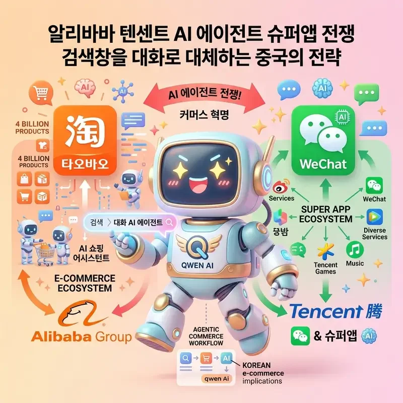 알리바바 텐센트 AI 에이전트 슈퍼앱 전쟁 검색창을 대화로 대체하는 중국의 전략