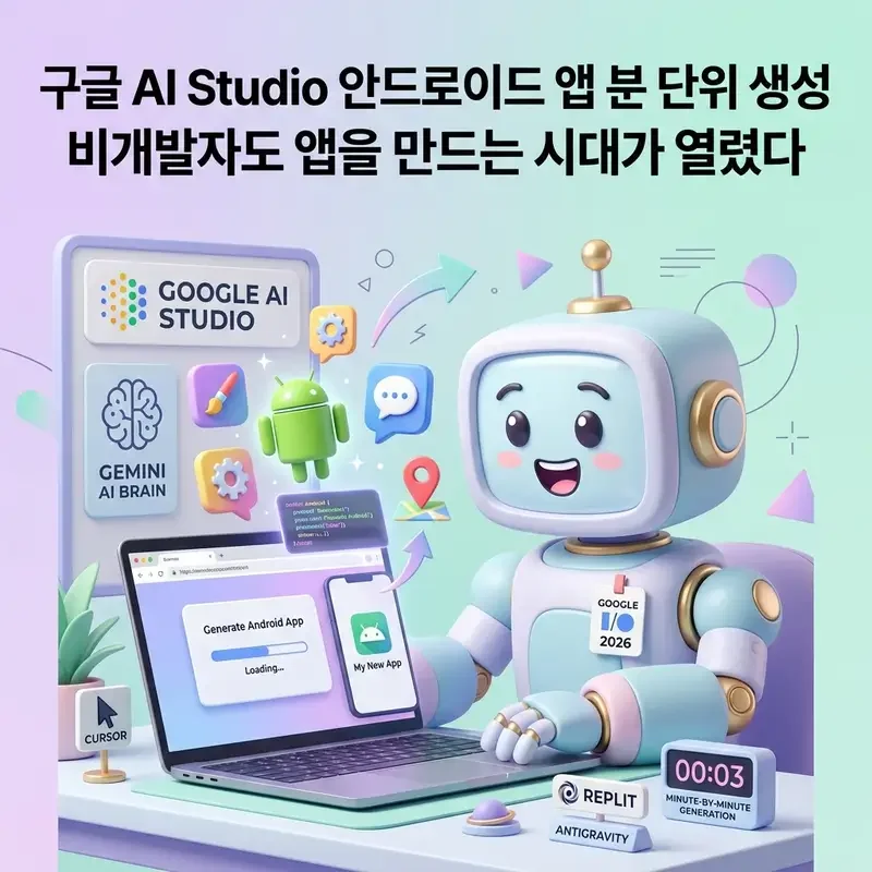 구글 AI Studio 안드로이드 앱 분 단위 생성 비개발자도 앱을 만드는 시대가 열렸다