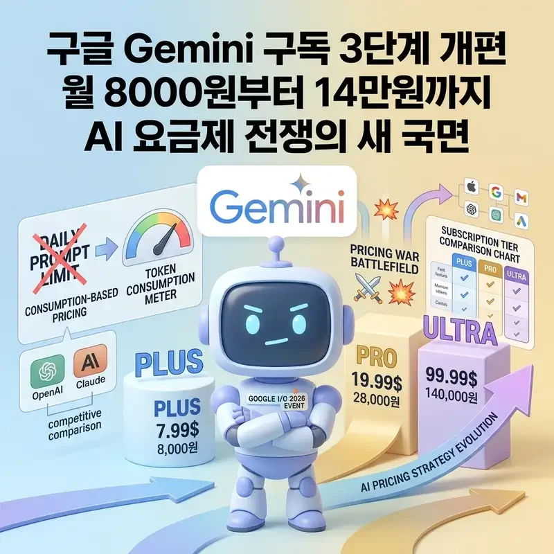 구글 Gemini 구독 3단계 개편 월 8000원부터 14만원까지 AI 요금제 전쟁의 새 국면