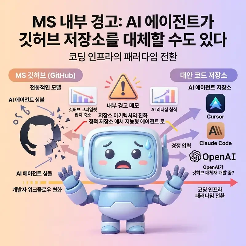 MS 내부 경고 AI 에이전트가 깃허브 저장소를 대체할 수도 있다 코딩 인프라의 패러다임 전환