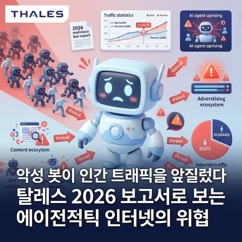 악성 봇이 인간 트래픽을 앞질렀다 탈레스 2026 보고서로 보는 에이전틱 인터넷의 위협