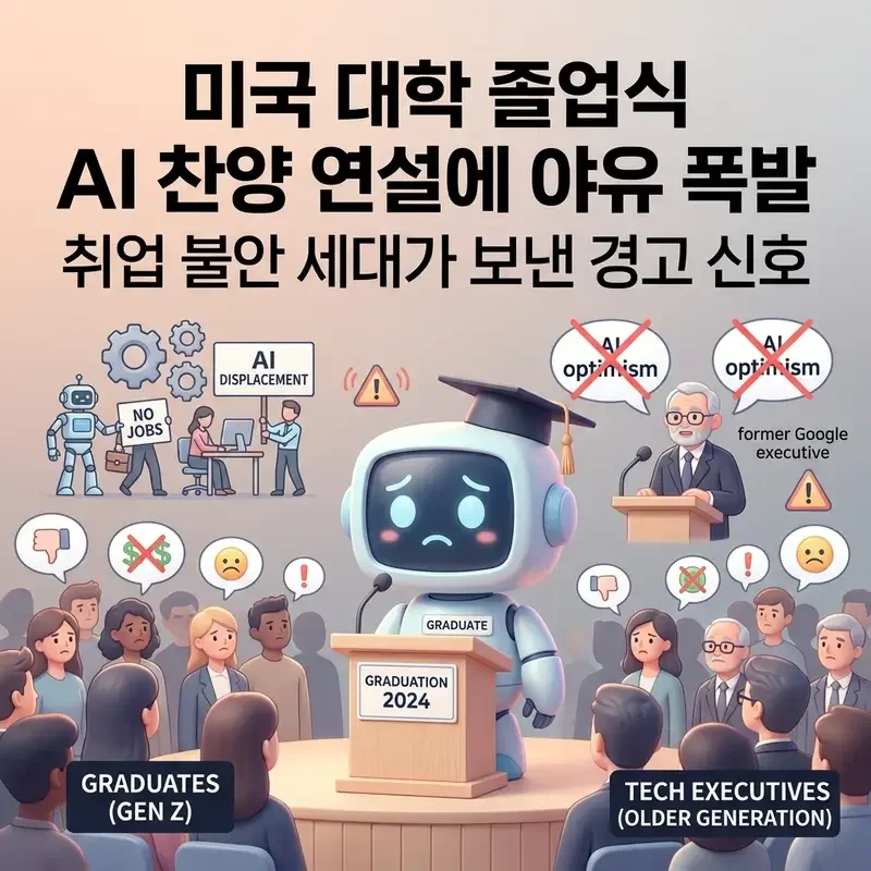 미국 대학 졸업식 AI 찬양 연설에 야유 폭발 취업 불안 세대가 보낸 경고 신호