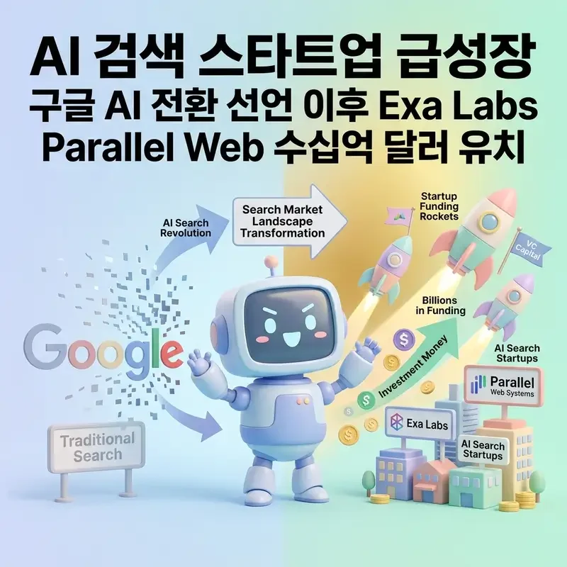 AI 검색 스타트업 급성장 구글 AI 전환 선언 이후 Exa Labs Parallel Web 수십억 달러 유치
