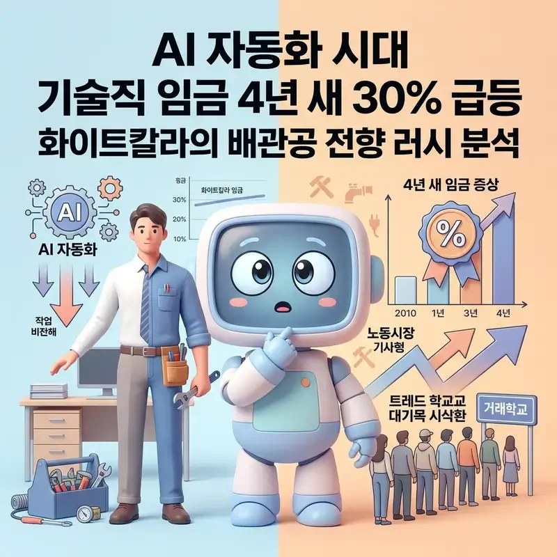 AI 자동화 시대 기술직 임금 4년 새 30% 급등 화이트칼라의 배관공 전향 러시 분석