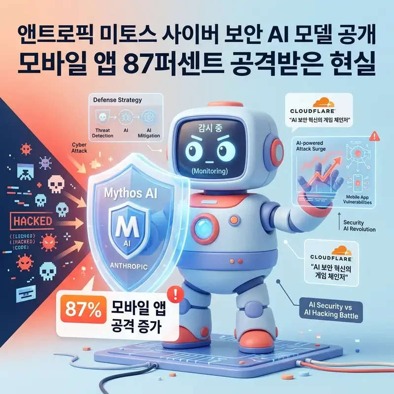앤트로픽 미토스 사이버 보안 AI 모델 공개 모바일 앱 87퍼센트 공격받은 현실