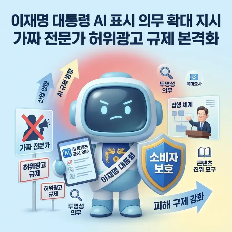 이재명 대통령 AI 표시 의무 확대 지시 가짜 전문가 허위광고 규제 본격화