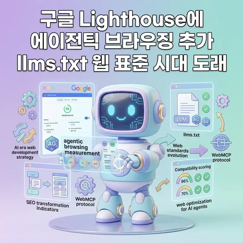 구글 Lighthouse에 에이전틱 브라우징 추가 llms.txt 웹 표준 시대 도래