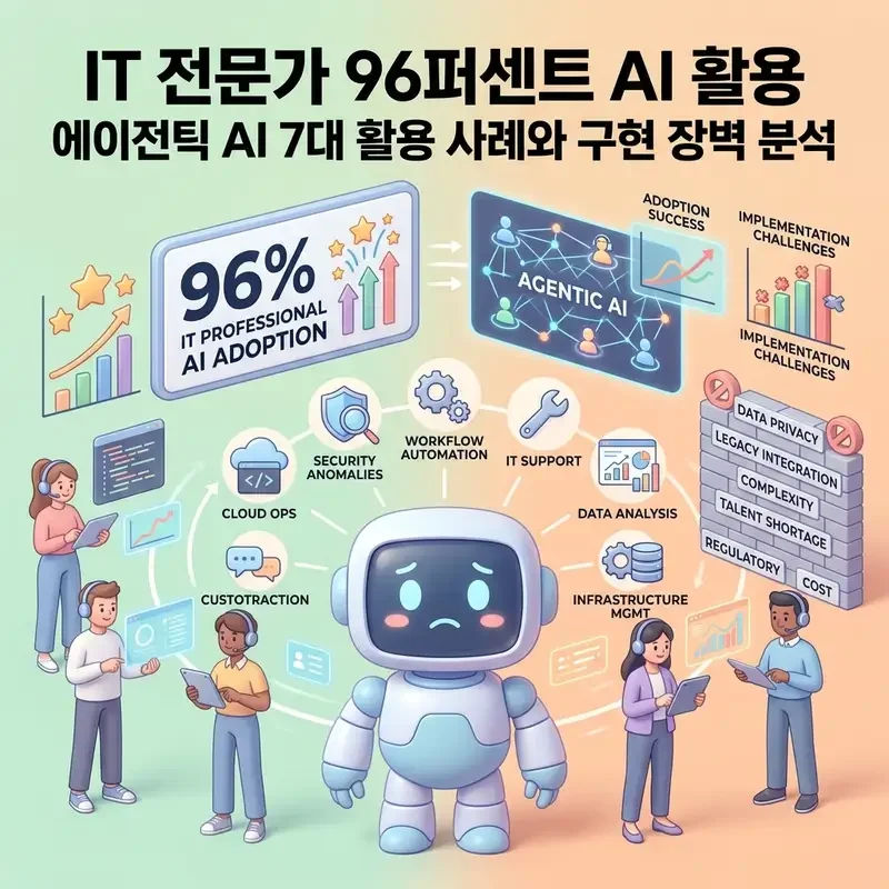 IT 전문가 96퍼센트 AI 활용 에이전틱 AI 7대 활용 사례와 구현 장벽 분석