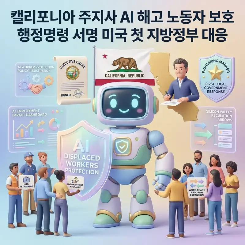 캘리포니아 주지사 AI 해고 노동자 보호 행정명령 서명 미국 첫 지방정부 대응