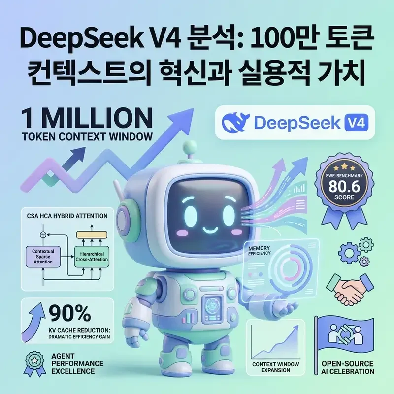 DeepSeek V4 분석 100만 토큰 컨텍스트의 혁신과 실용적 가치