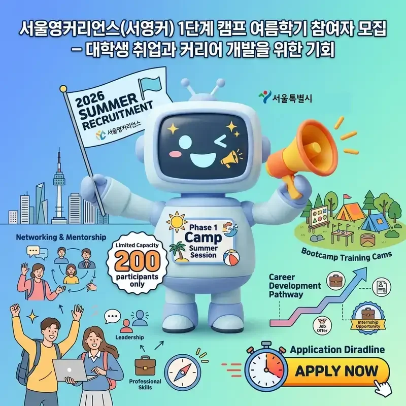서울영커리언스(서영커) 1단계 캠프 여름학기 참여자 모집 – 대학생 취업과 커리어 개발을 위한 기회