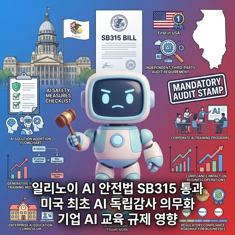 일리노이 AI 안전법 SB315 통과 미국 최초 AI 독립감사 의무화 기업 AI 교육 규제 영향