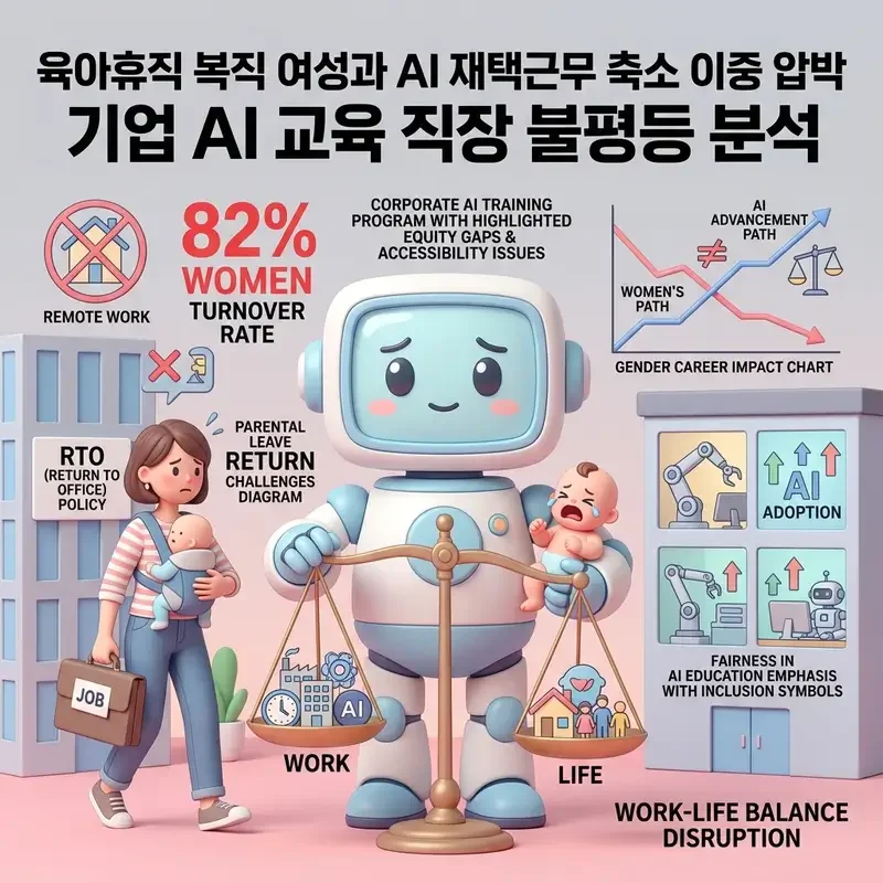 육아휴직 복직 여성과 AI 재택근무 축소 이중 압박 기업 AI 교육 직장 불평등 분석