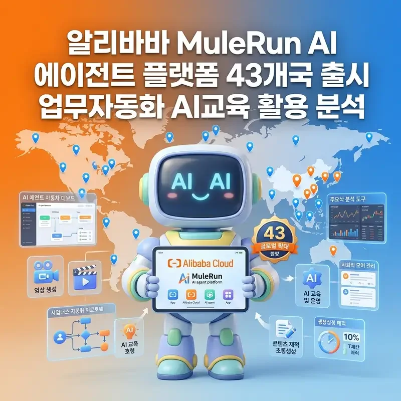 알리바바 MuleRun AI 에이전트 플랫폼 43개국 출시 업무자동화 AI교육 활용 분석