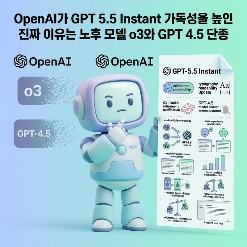 OpenAI가 GPT 5.5 Instant 가독성을 높인 진짜 이유는 노후 모델 o3와 GPT 4.5 단종