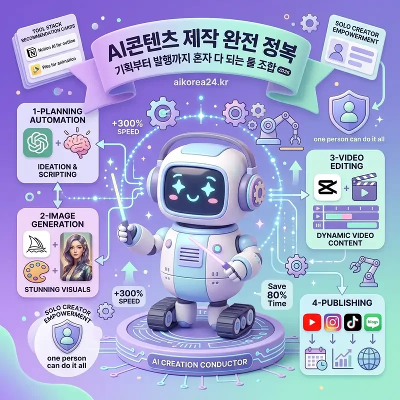AI콘텐츠제작 완전 정복 기획부터 발행까지 혼자 다 되는 툴 조합 2026