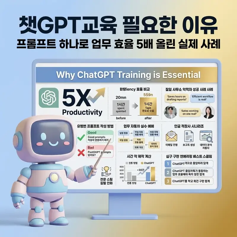 챗GPT교육 필요한 이유 프롬프트 하나로 업무 효율 5배 올린 실제 사례