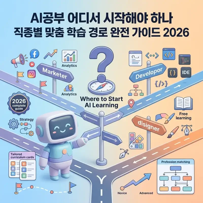 AI공부 어디서 시작해야 하나 직종별 맞춤 학습 경로 완전 가이드 2026
