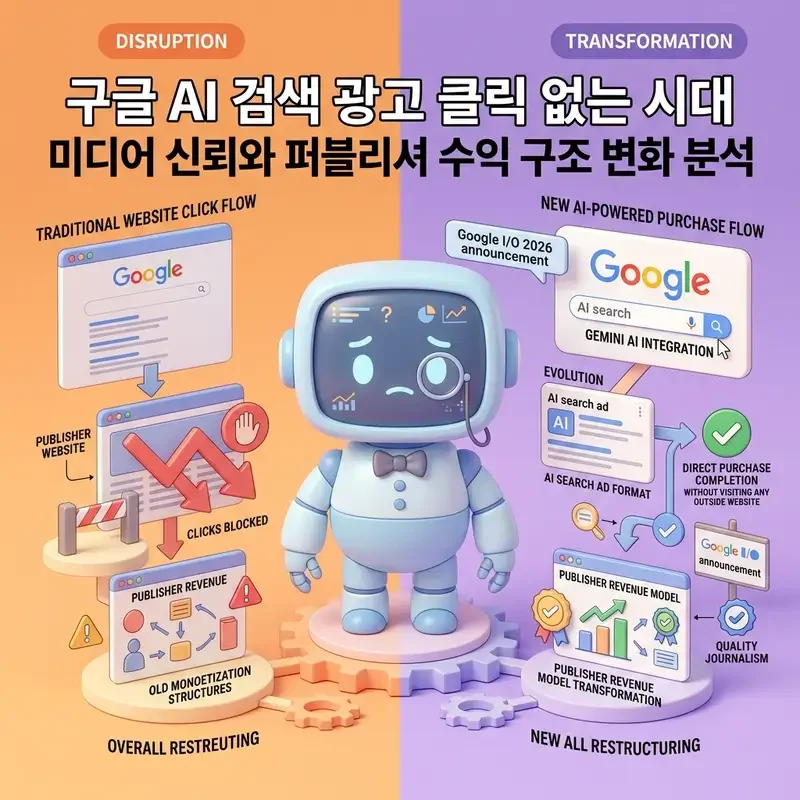 구글 AI 검색 광고 클릭 없는 시대 미디어 신뢰와 퍼블리셔 수익 구조 변화 분석
