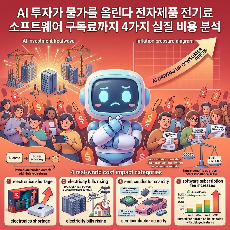 AI 투자가 물가를 올린다 전자제품 전기료 소프트웨어 구독료까지 4가지 실질 비용 분석