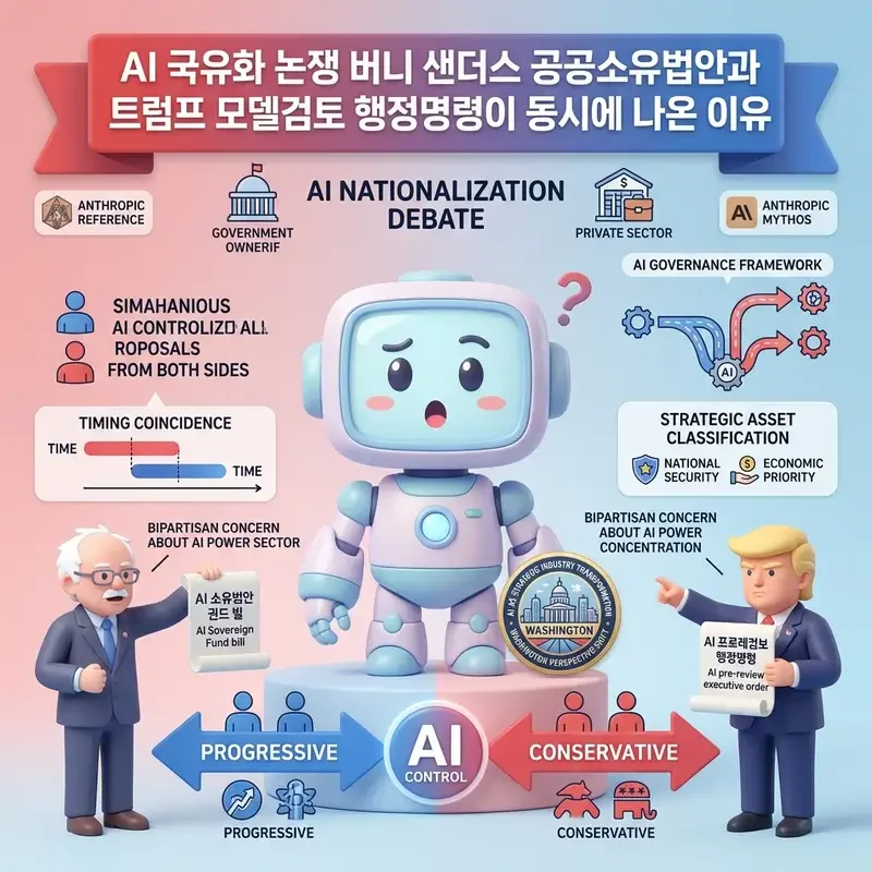 AI 국유화 논쟁 버니 샌더스 공공소유법안과 트럼프 모델검토 행정명령이 동시에 나온 이유